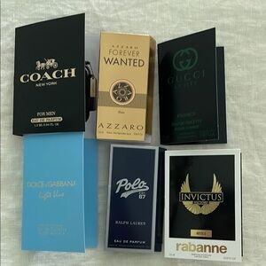 Gucci Rabanne Coach D&G Azzaro Ralph Lauren men samples x 6
